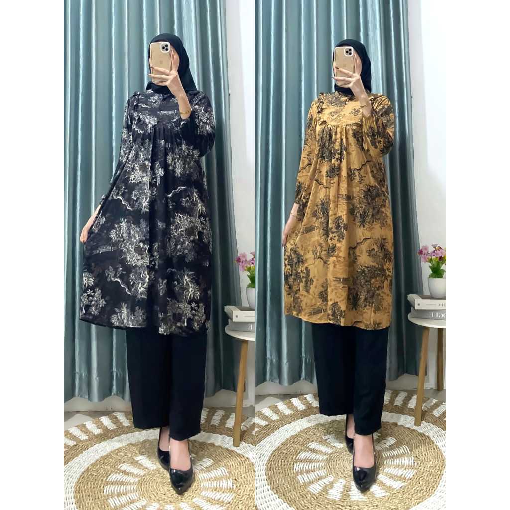 SET LONG TUNIK FARISA / TUNIK VIRAL / LONG TUNIK RAYON / TUNIK PREMIUM