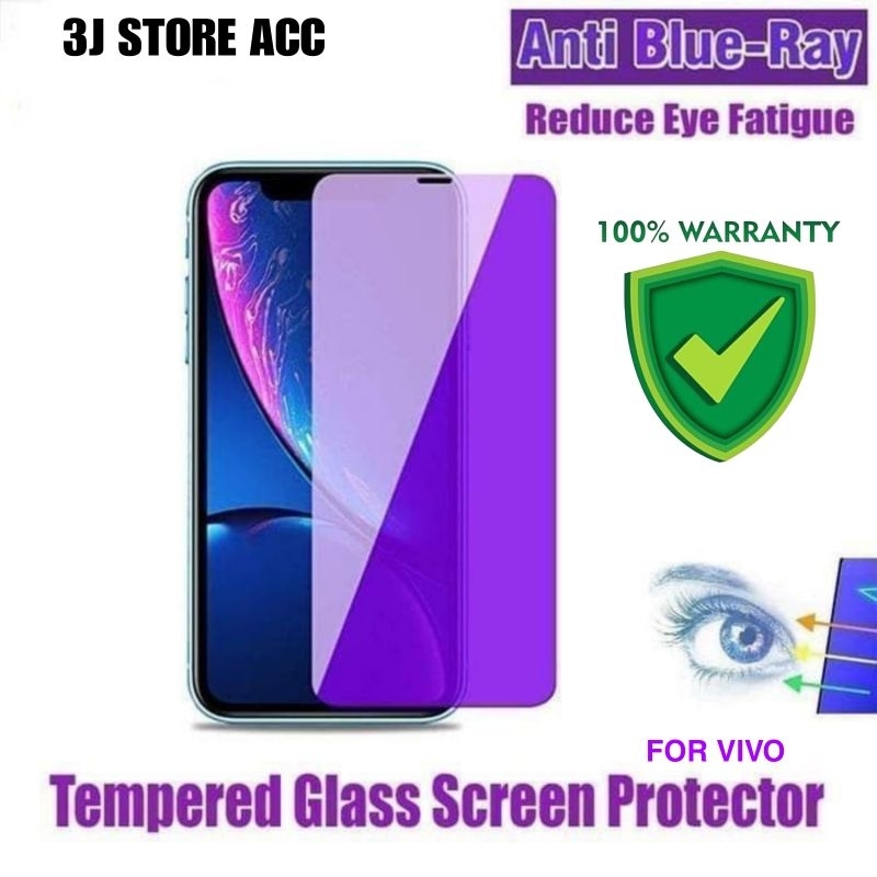 TG TEMPERED GLASS BLUE KACA NON LIST/GARIS HITAM VIVO Y30 Y31 Y31S Y33 Y35 Y50 Y51 Y51A Y51S Y91 Y91