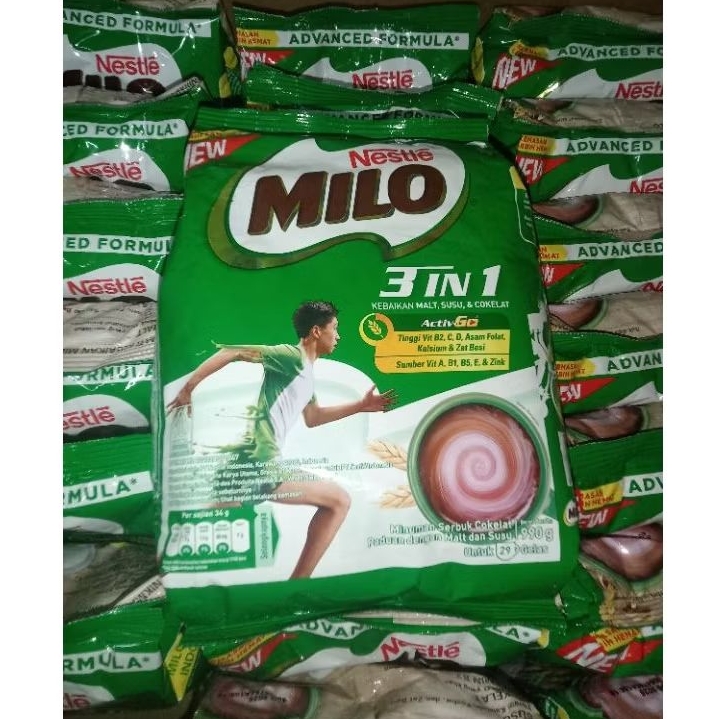 

Milo 3in1 Activ-Go Susu coklat pouch 800gr & 990gr