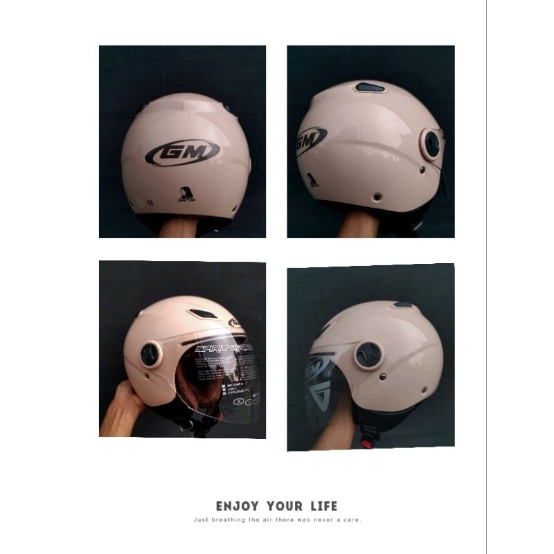 HELM GM HIJAB || HELM RETRO || HELM ,KACA DARKSMOKE ORIGINAL