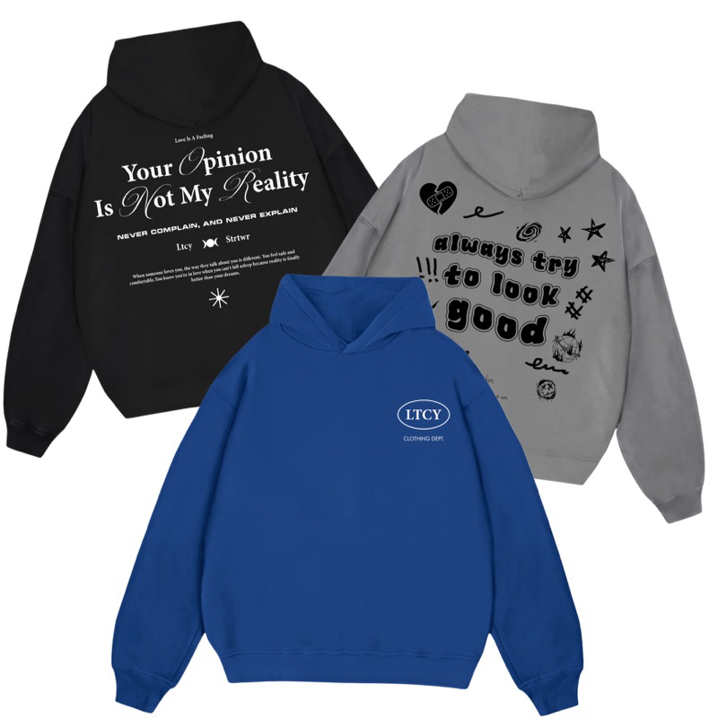 Lettucy Hoodie Boxy | Hoodie Boxy fleece cotton cvc | Boxy Oversize