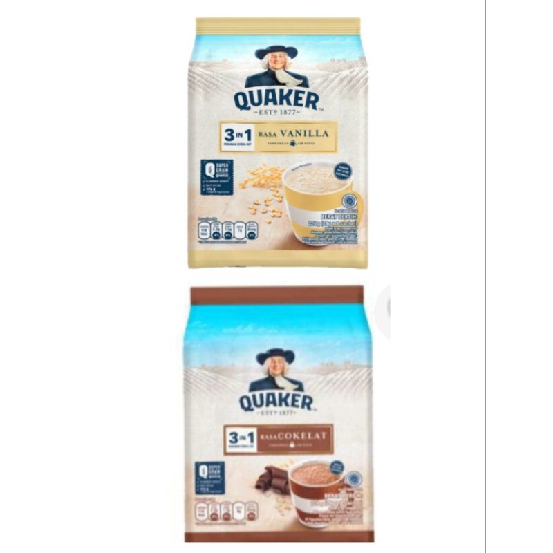 

QUAKER Oats 3 in 1 Vanila/coklat Bag 8 x 28 g