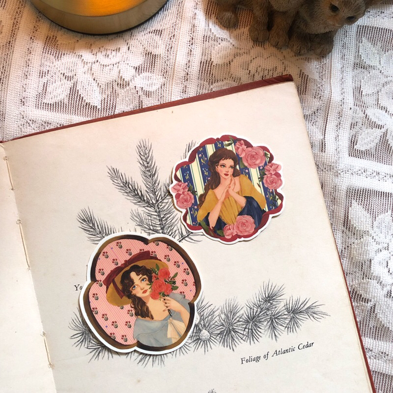 

Vintage Girl Sticker set ( isi 2)