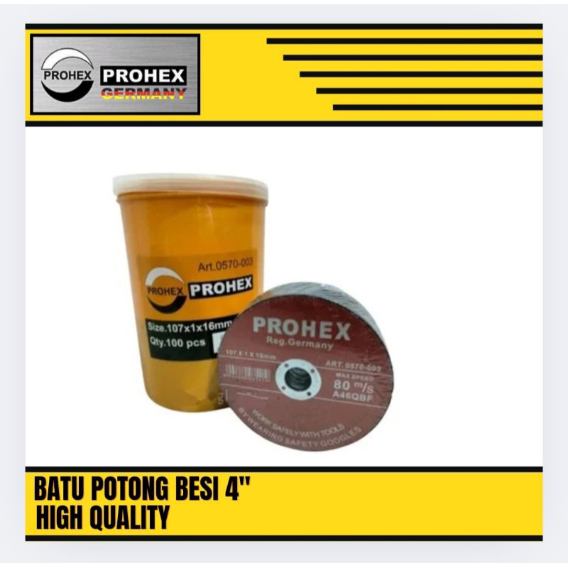 Batu Gerinda Potong Besi Stainless Baja Batu Potong 4" Prohex Original