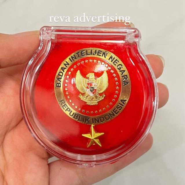 pin dada BIN RI bintang 1, 2, & 3 merah magnet | badan intelijen negara republik indonesia