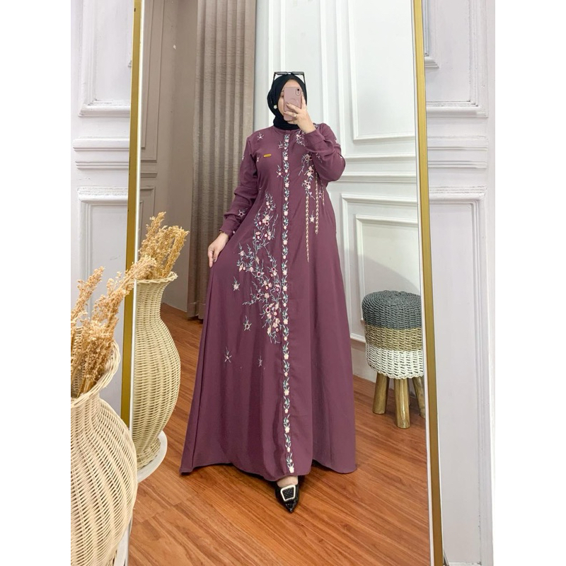 Gamis Rasya Bordir Label Anisa colection