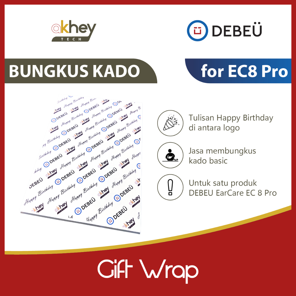 

DEBEU Gift Wrap Kertas Bungkus Kado Untuk DEBEU EarCare EC8 Pro