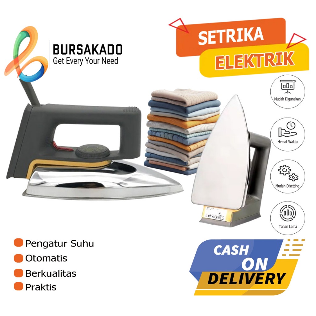 Setrika Listrik Pakaian Series 333 Low Watt Setrika Baju Praktis