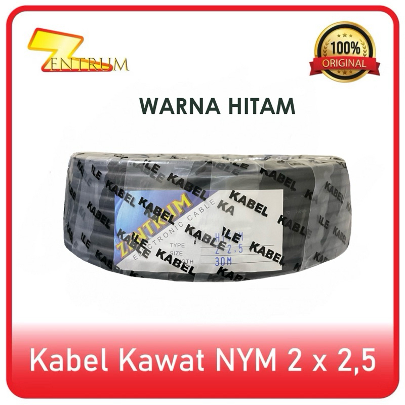 Kabel Listrik Kawat NYM 2 x 2,5 (30 METER) Warna HITAM