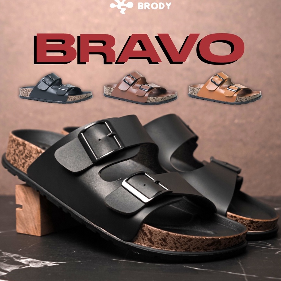 Brody Bravo Sandal Slop Birken Gesper Pria