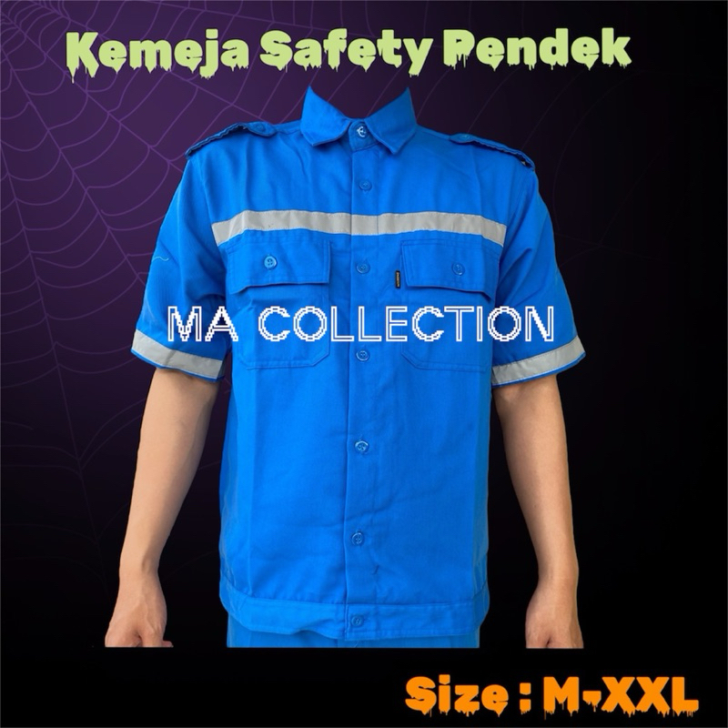 Baju Kerja Proyek/Seragam Kerja Lapangan/Kemeja Safety Lengan Panjang/Baju Proyek Safety/Baju Wearpa