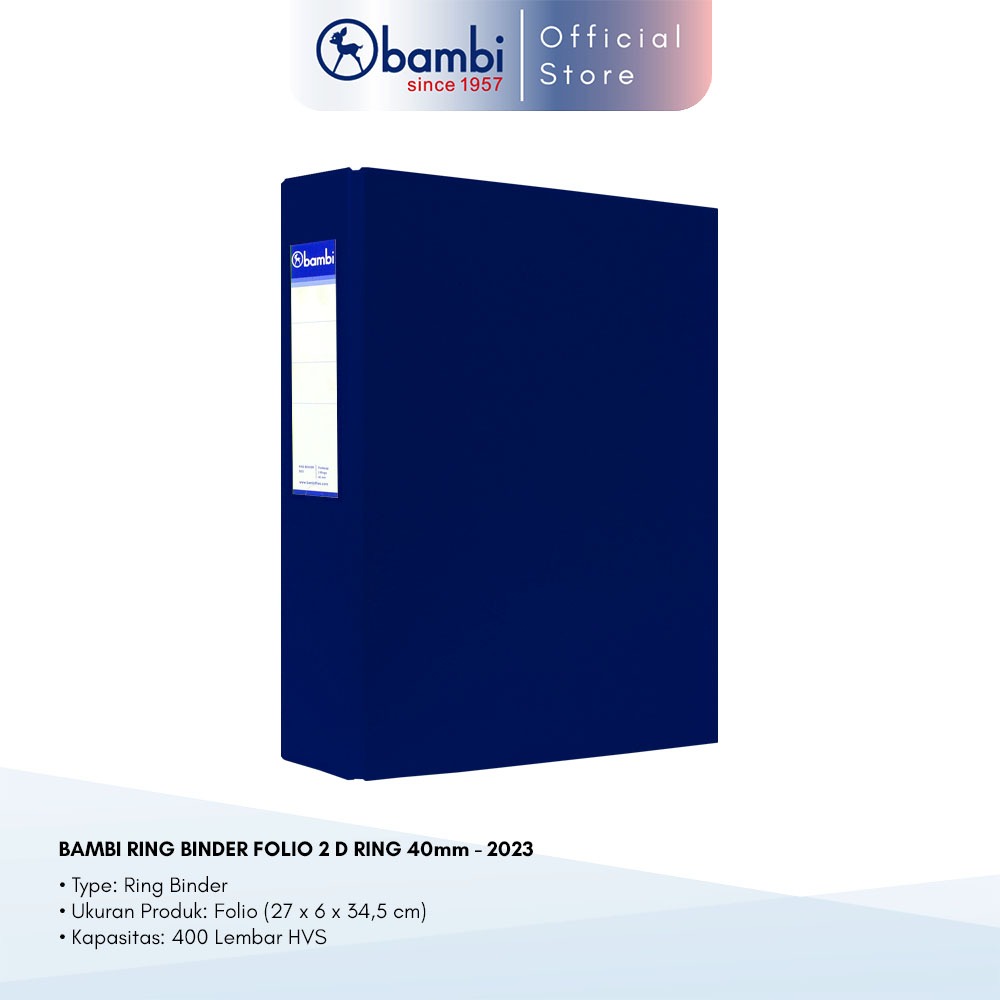 

Bambi Ring Binder Folio 2 Ring Type D All Color Jumbo Size 40 mm Original