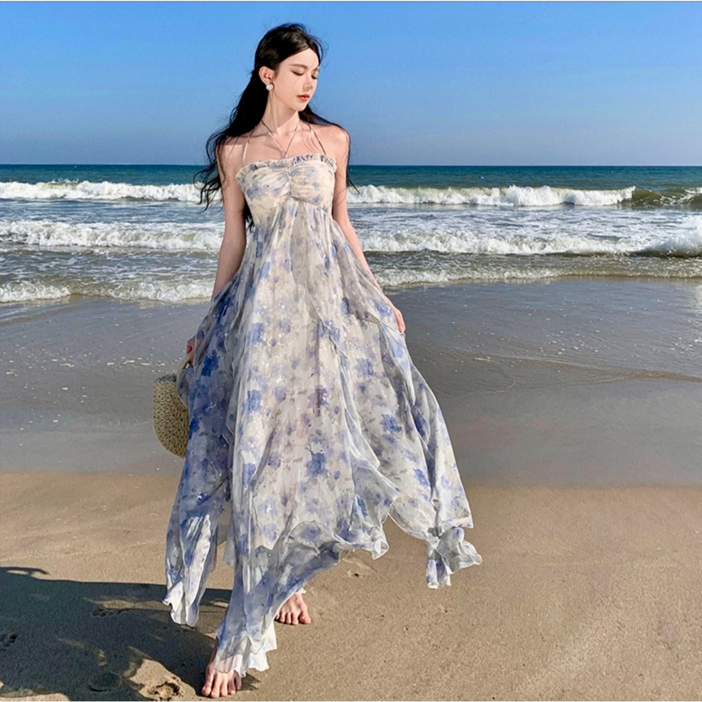 Dress baju Pantai Wanita beach Murah premium casual fashion bali maxi fashion party pesta D0489 bung