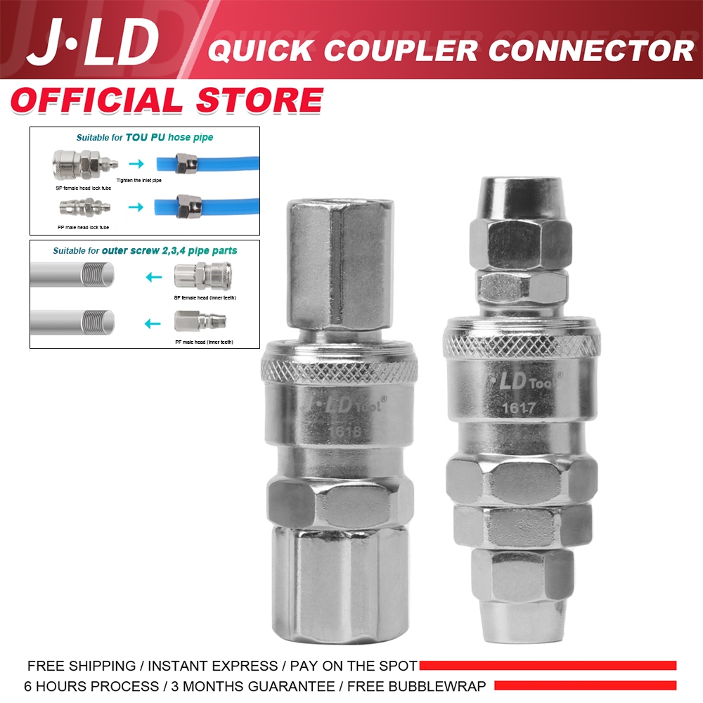 JLD Quick Coupler Connector Angin Kompresor Universal Drat 1/4 Inch Sambungan Selang Angin PSP 20 PS