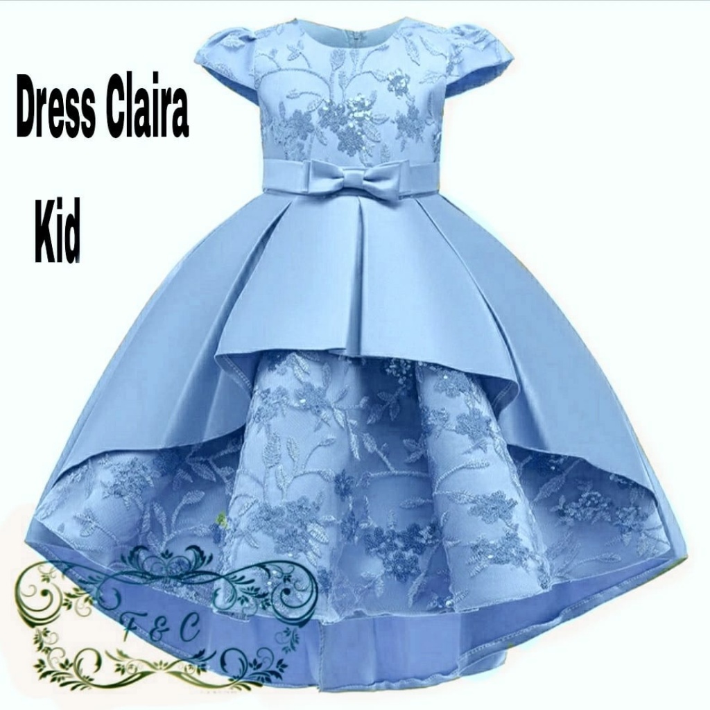 Gaun Claira Kid - Dress Fashion Anak Perempuan || Dress Pesta Anak Cewek Umur 1-8 Tahun