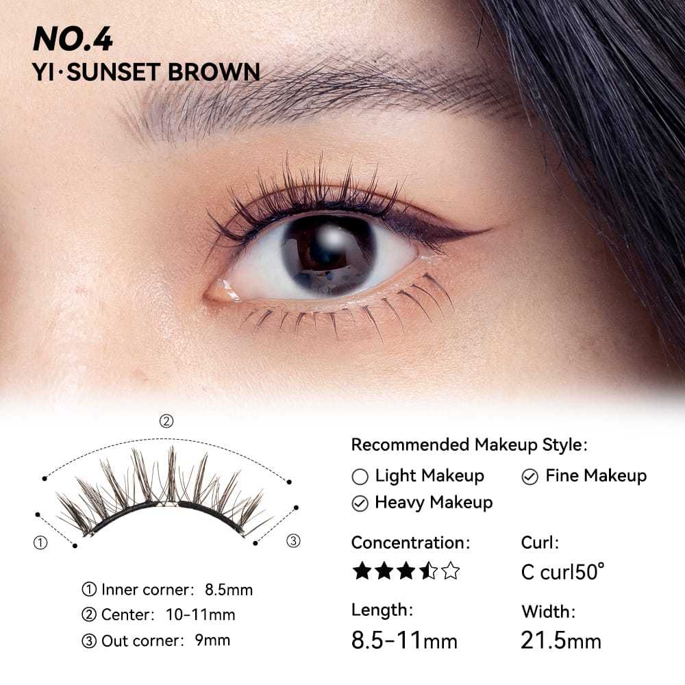 Wosado Magnetic Eyelashes - Sunset Brown
