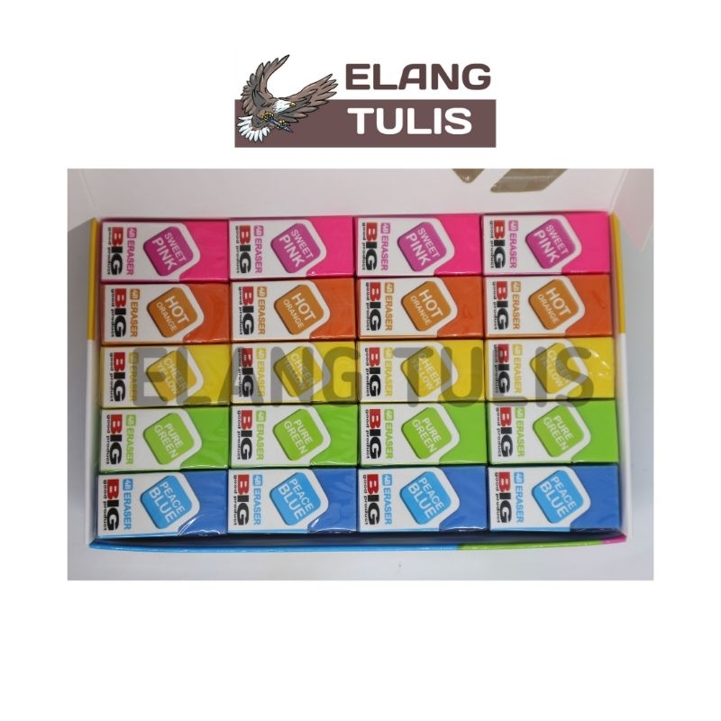 

40 Pcs BIG Penghapus Pensil warna-warni kecil | Penghapus Pensil BIG ER-9403 Colour