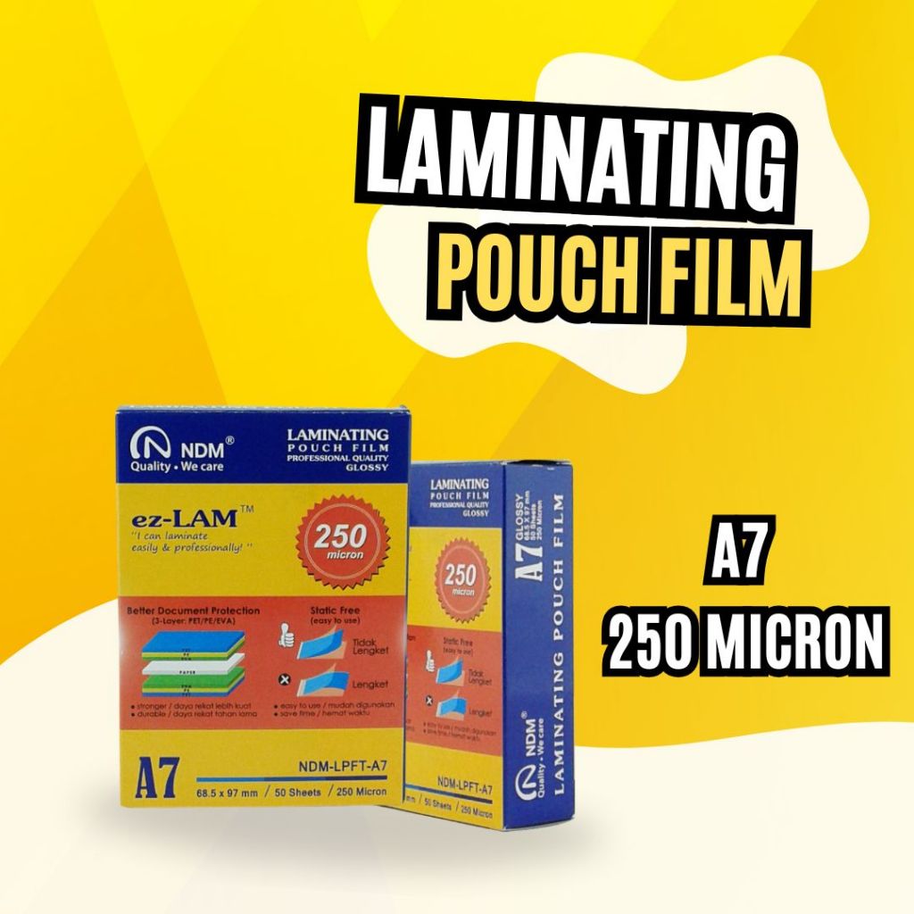 

Plastik Laminating KTP/ID Card/Member Card/NDM Plastik Laminating A7 250micron isi 50Lembar