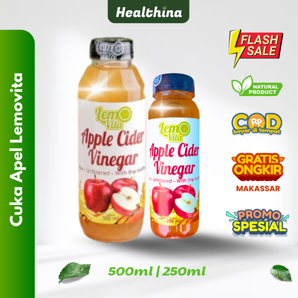 

Cuka Apel Lemovita Apple Cider Vinegar 250ml 500ml Detoks & Diet | Kaya Vitamin C BPOM COD Makassar