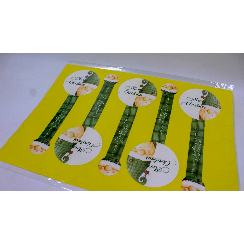 

Sticker Christmas Bulat Lidah Mix 8 Cm