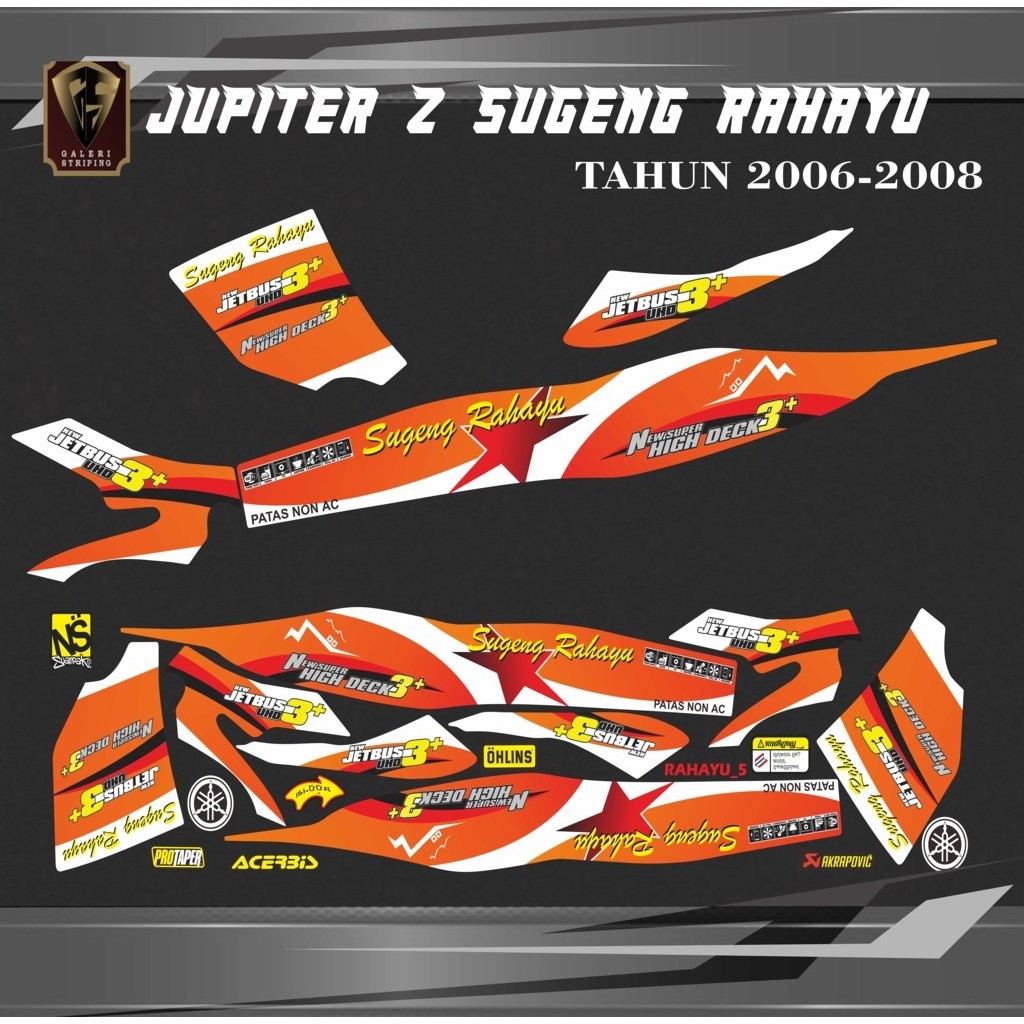 STIKER STRIPING JUPITER Z TH 2006-2008 MOTIF SUGENG RAHAYU
