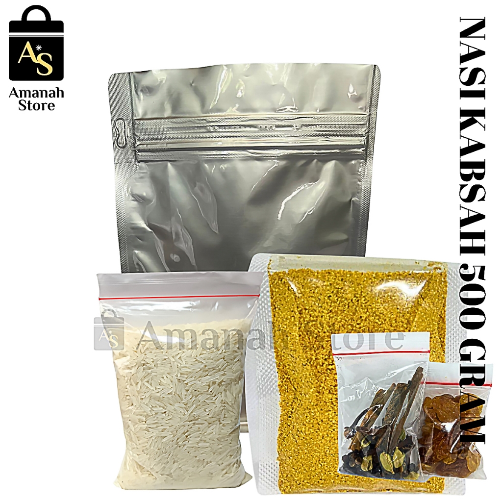 

Nasi Kabsah 500 gram Bumbu Instan Masakan Arab ( 5-6 porsi ) Paket Bumbu Dan Beras Nasi Kabsah