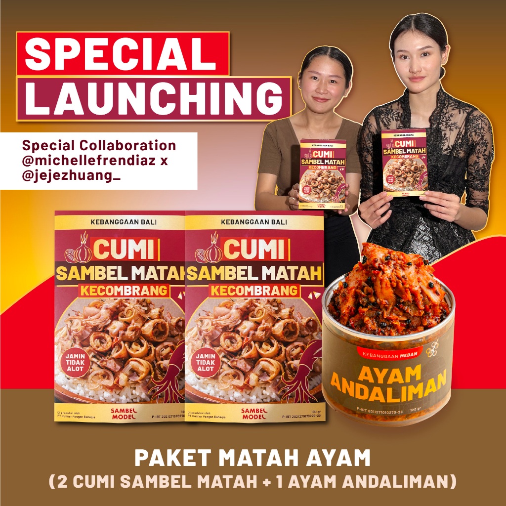 

Sambel Model - 2 Cumi Sambel Matah Kecombrang + 1 Ayam Special Launching Sambel Matah Sambal Lauk HALAL Tahan Lama