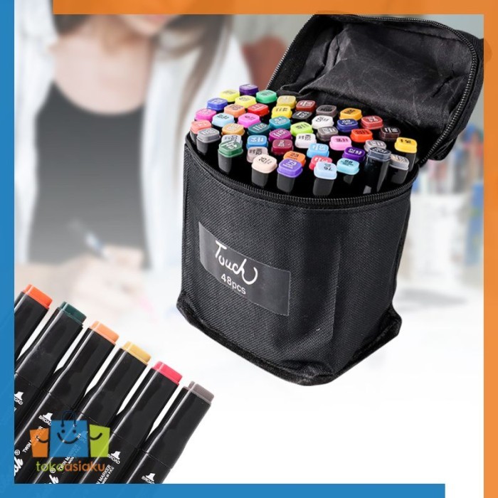 

Aimilo Spidol Warna Warni 1 Set Sketch Marker 2 Tip Touch Marker 48/