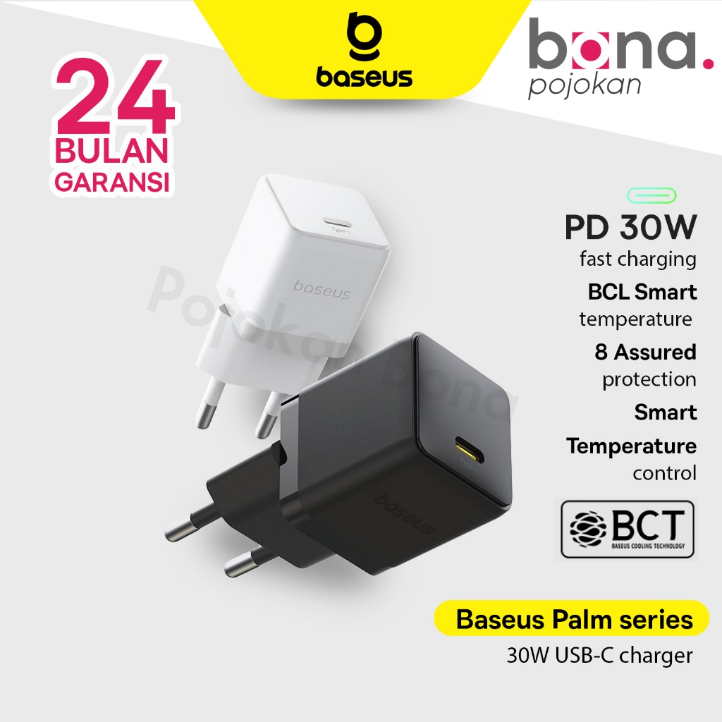 Baseus Charger Palm Fast Charging Type C 30W Adapter Kepala Charger
