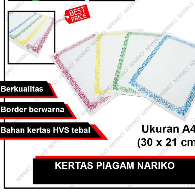 

Kertas Piagam A4 Nariko 10 Lembar / Kertas Sertifikat