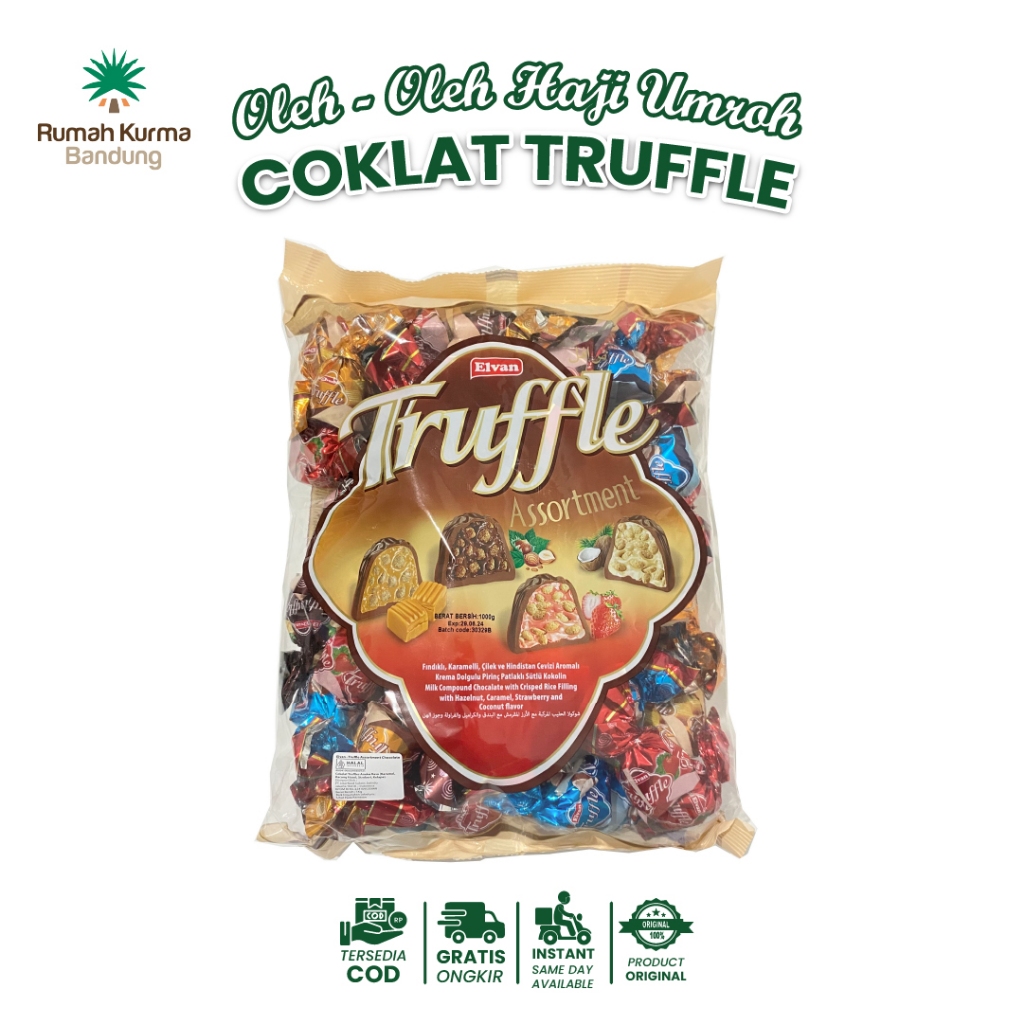 

Coklat Turki Asli Truffle Truffle 1 kg / Elvan Truffle Chocolate Oleh-Oleh Haji Umroh