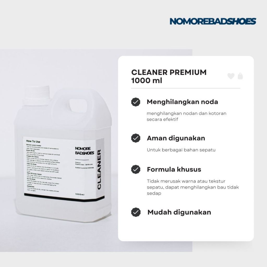 CLEANER SEPATU CLEANER PREMIUM PEMBERSIH SEPATU CUCI SEPATU 1L