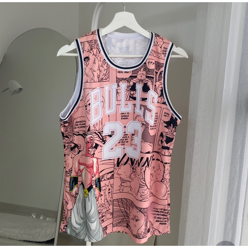 [ORIGINAL] Jersey Jordan Bulls #23 Dragon Ball Pink Kaos Basket Baju Basket Tshirt