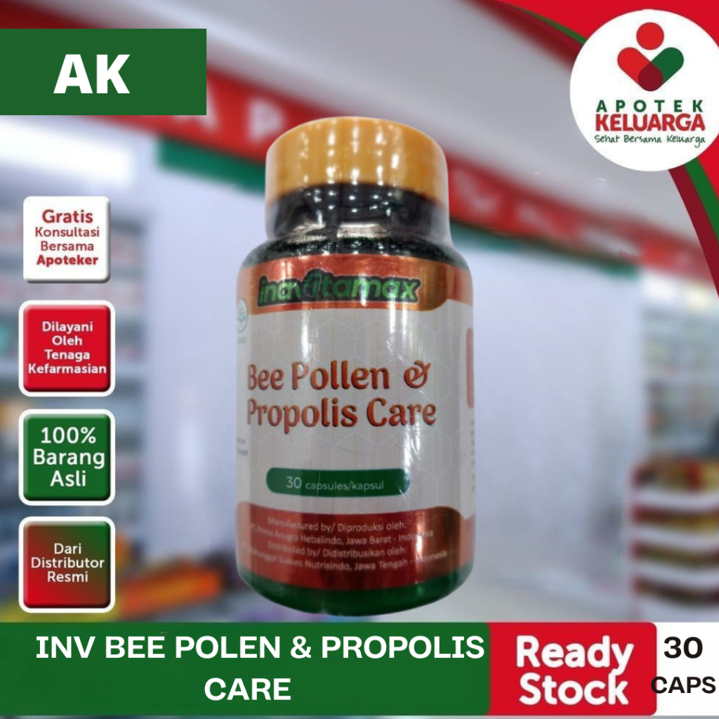 INAVITAMAX BEE POLLEN & PROPOLIS CARE ISI 30 CAPS #MENINGKATKAN DAYA TAHAN TUBUH, MENJAGA SALURAN PE