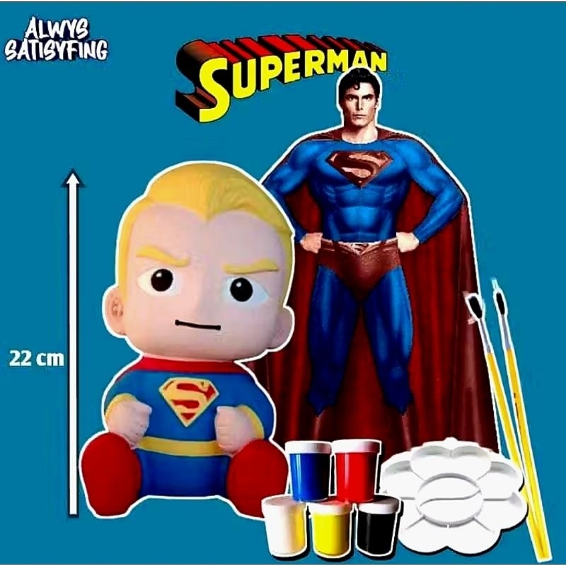 

Mewarnai & Melukis Celengan Patung Karakter Superman / Patung gypsum / celengan gypsum / painting