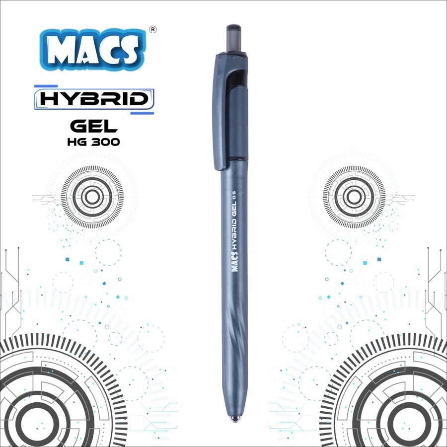 

MACS Hybrid Gel Pen HG 300 - Black ( Pulpen / Pena / Ballpoint ) - isi 12