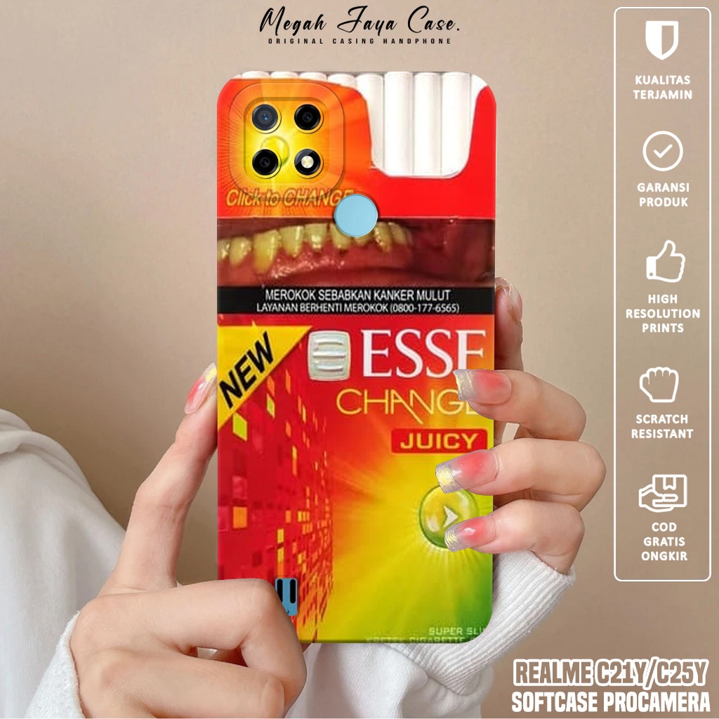 Case REALME C21Y / C25Y - Softcase Hp REALME C21Y / C25Y Motif ESS - Silikon Hp REALME C21Y - Kondom