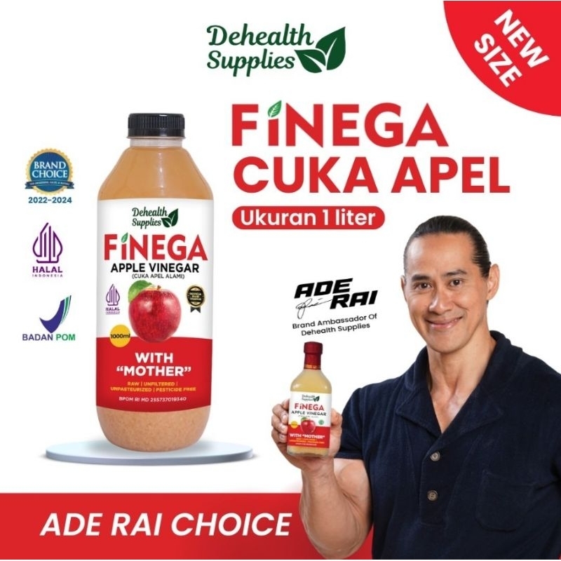 

Dehealth Supplies | FINEGA - CUKA APEL LEMON NENAS | 1 LITER - BOTOL PLASTIK