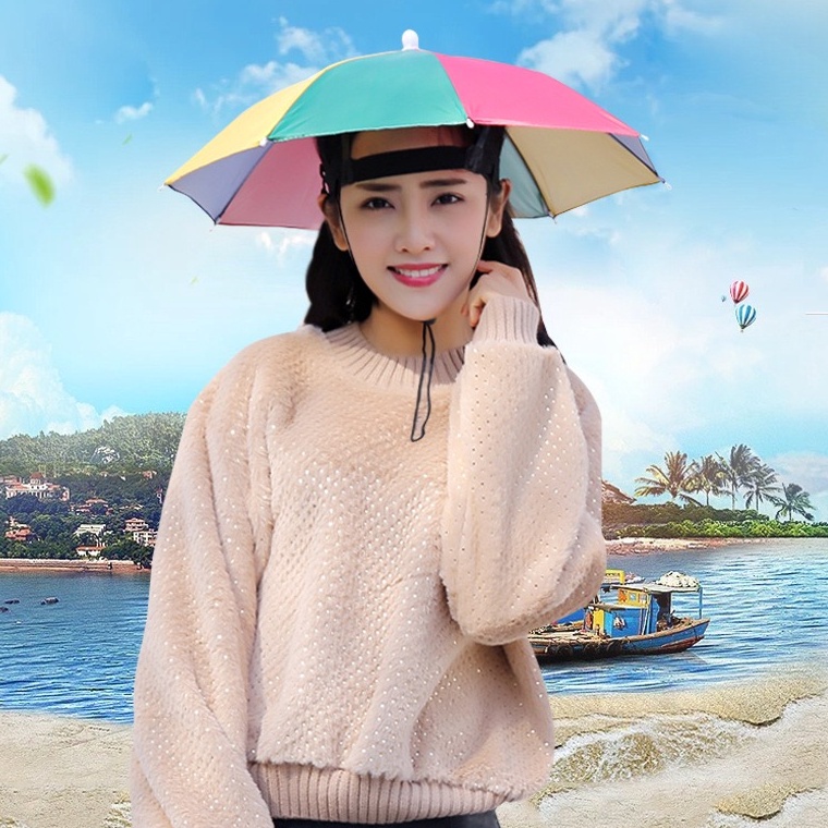 Ready Stok 41Payung Topi Besar Dewasa Outdoor Panas Matahari Anti UV