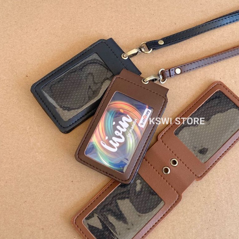 

Model Cantik ID Card Holder Kulit Magnet Flip 2 sisi Name Tag Holder kulit MM2