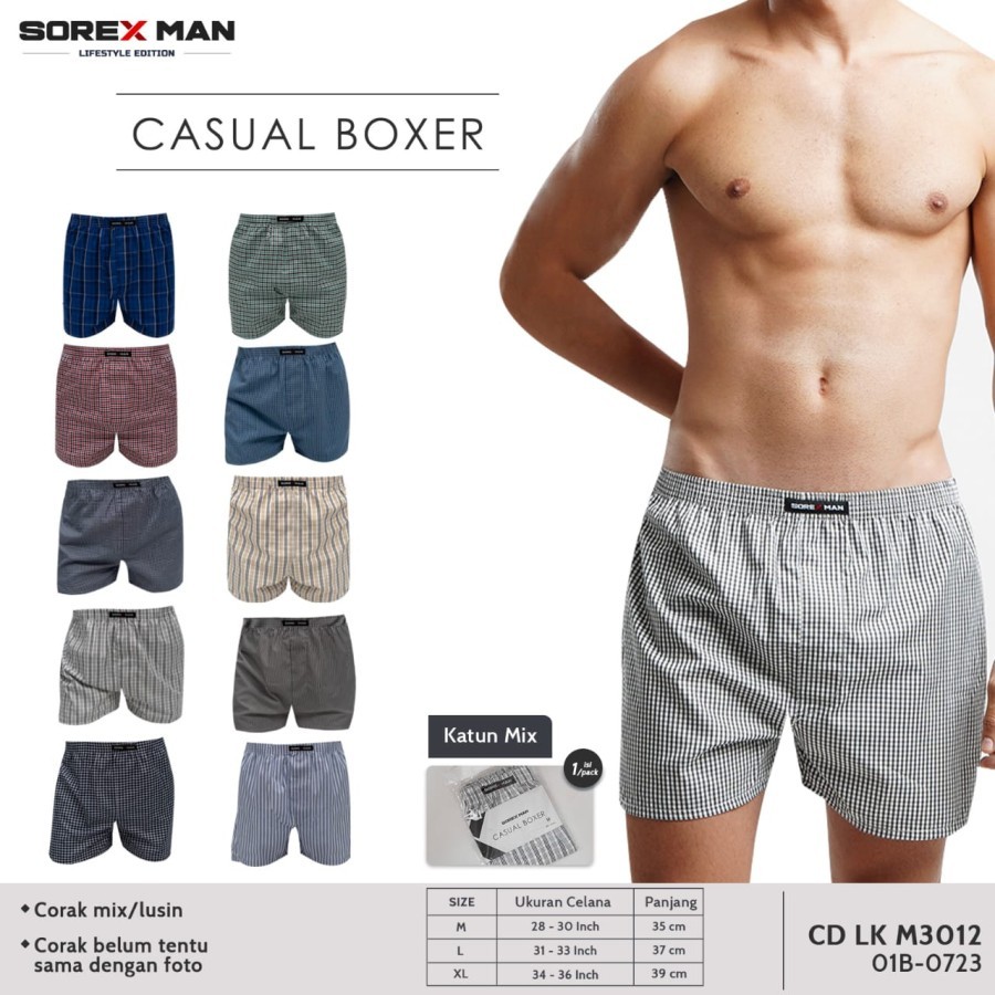 Sorex celana pendek boxer pria / Boxer Pria Santai Bermotif / SOREX 3012