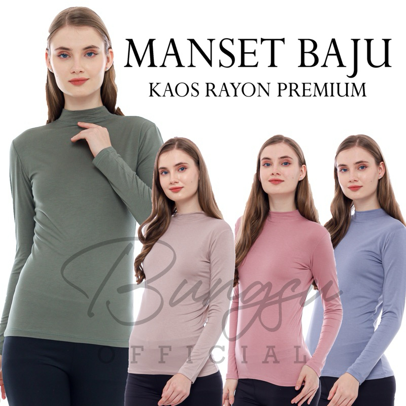 manset badan premium turtle neck, kaos premium