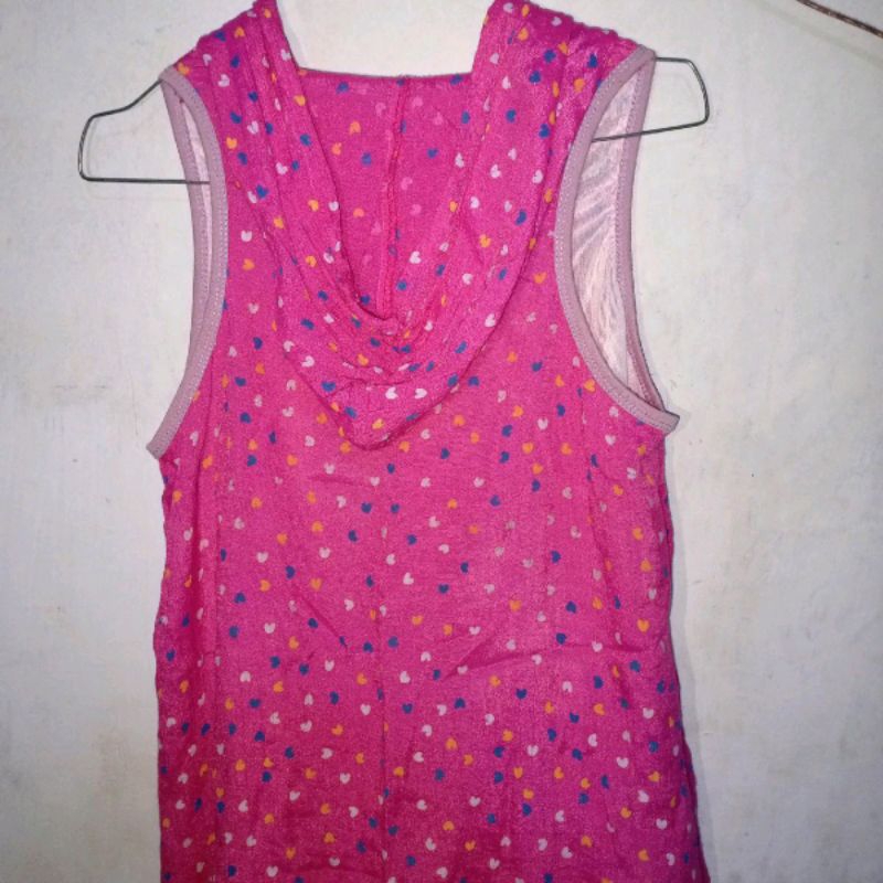 Dress Singlet Kupluk Wanita - Casual Gaun Dewasa Motif Nyaman Panjang