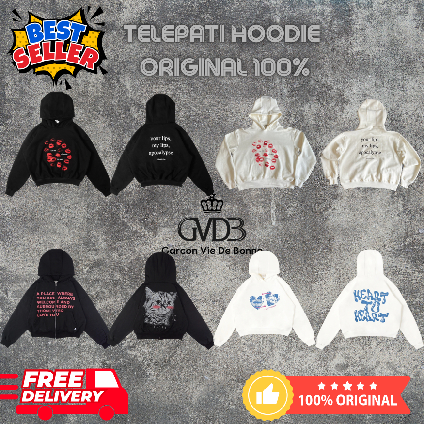 Hoodie Kiss Me Black/White/100% Kisses Hoodie/Zipper Ujang/Heat To Heart/Telepati X Slowandly