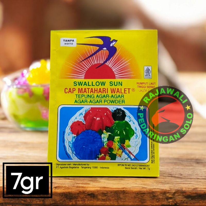 

TEPUNG AGAR AGAR SWALLOW SUN CAP MATAHARI WALET 1 Sachet 7gr