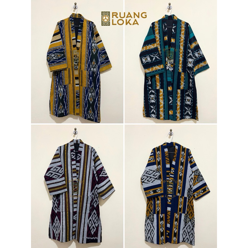 Outer tenun cewek cowok unisex panjang