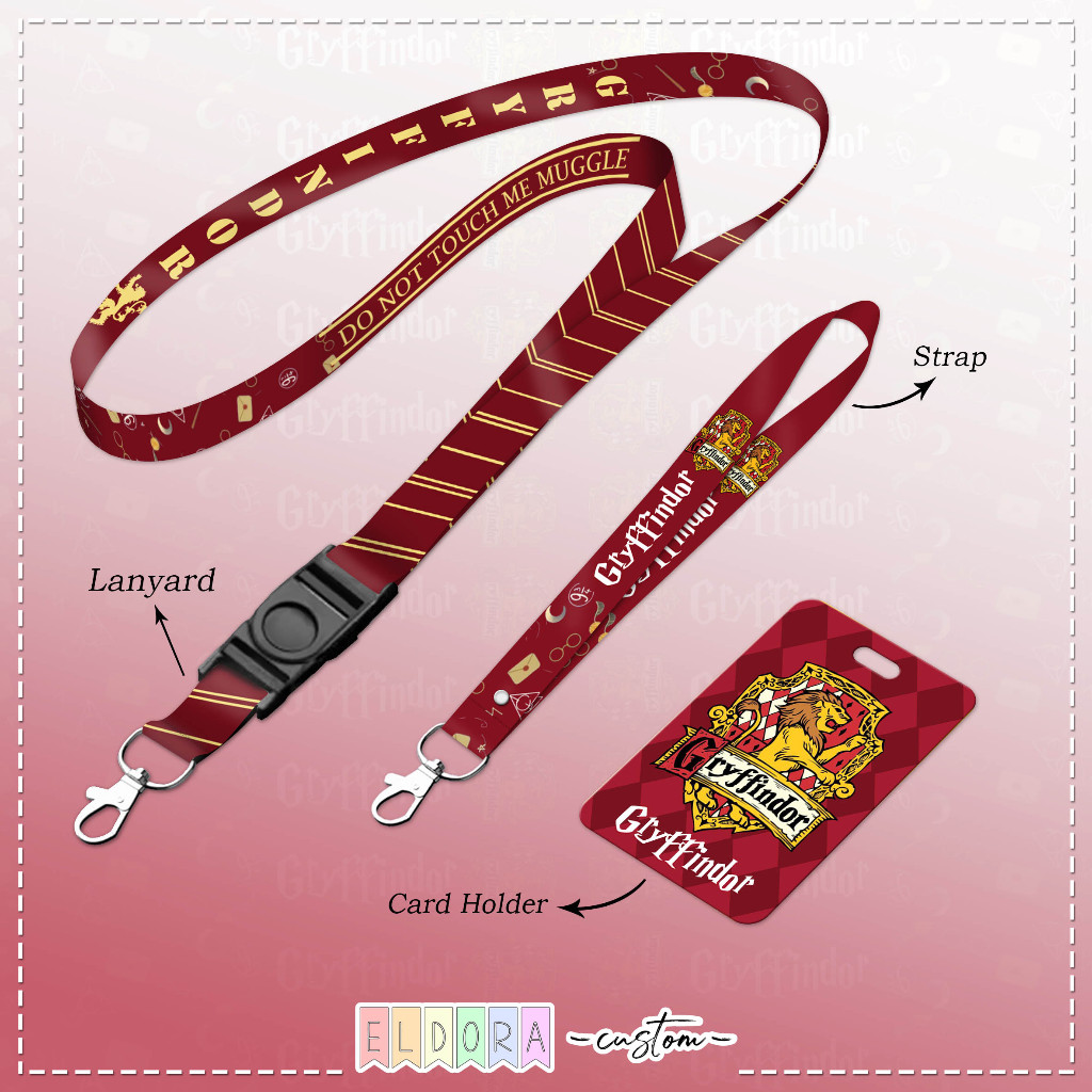 

[LANYARD] Strap id card holder Gryffindor set gantungan kunci - tali hp - tempat kartu - name tag