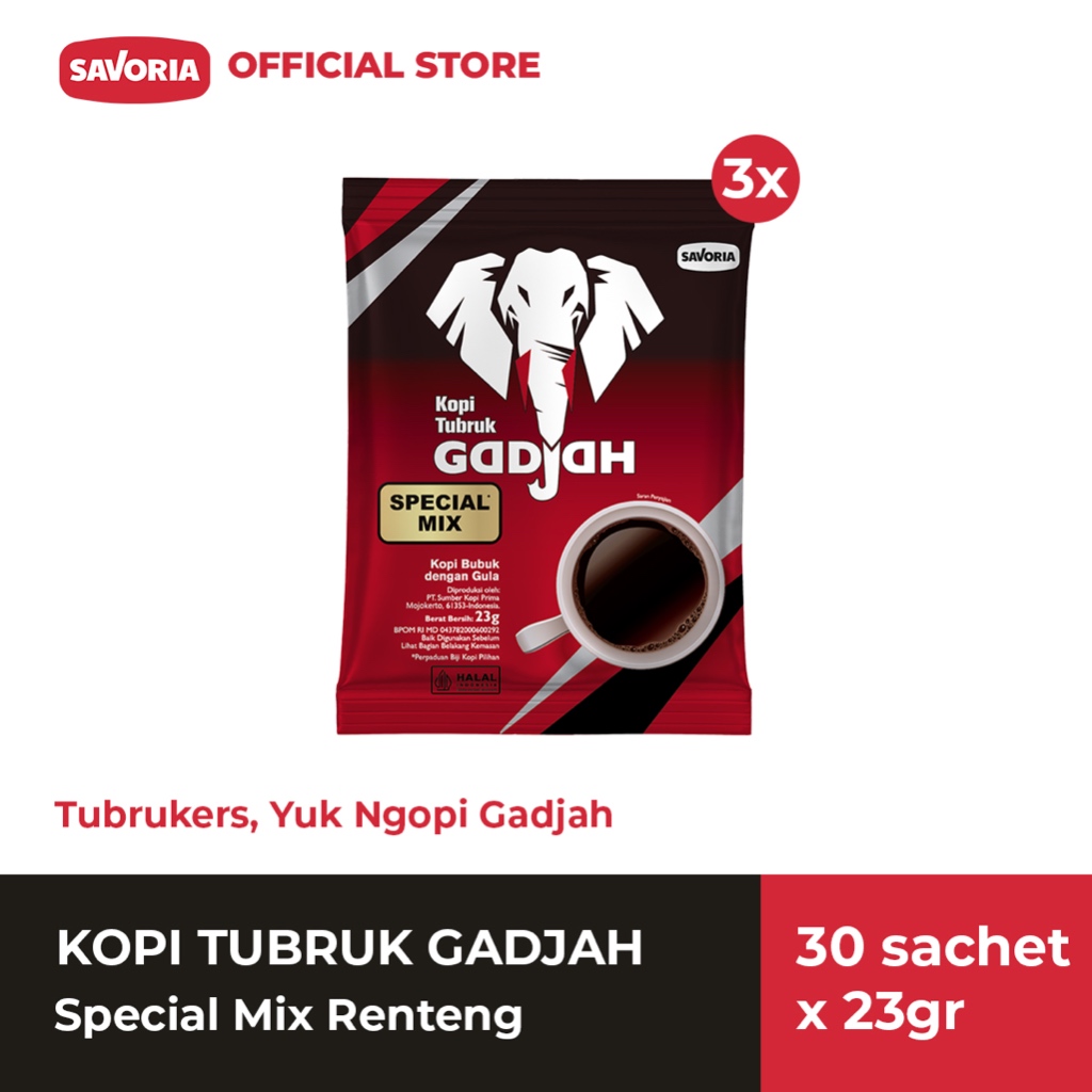 

Kopi Tubruk Gadjah Special Mix Renteng - 30 Sachet x 23g