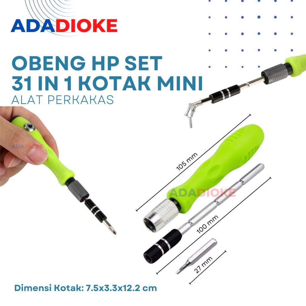 Obeng Set 30 in1 Obeng Set Tookit Obeng Magnetic Obeng Reparasi Handphone Laptop Jam