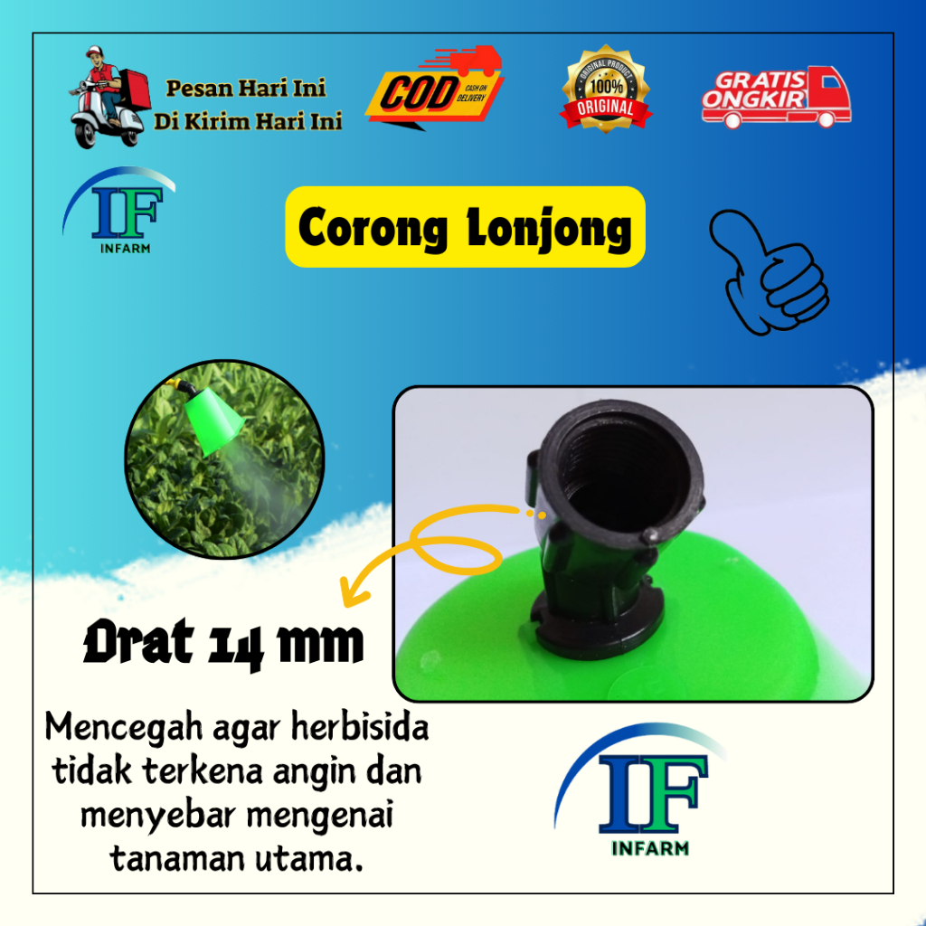 SPUYER / NOZZLE SPRAYER / NOZZLE PLASTIK CORONG ANTI ANGIN FUN 25 CORONG SPRAYER WARNA HIJAU LONJONG